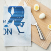 Eishockeyhandtuch Skate Lieblingsblau Geschirrtuch (Viertel Falte)
