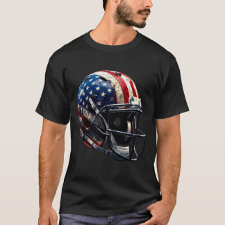 Eishockeyhelm US patriotische amerikanische Flagge T-Shirt