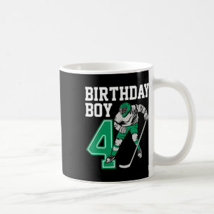 Eishockeyliebhaber Kinder 4. Hockey-Geburtstag Jun Kaffeetasse