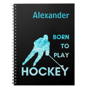 Eishockeynotebook Geboren zum Spielen von Tiefküh Notizblock