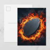 Eishockeypuck in Flammen Postkarte (Vorne/Hinten)