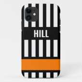 Eishockeyreferent Zebra Stripe Personalisiert Case-Mate iPhone Hülle (Rückseite)