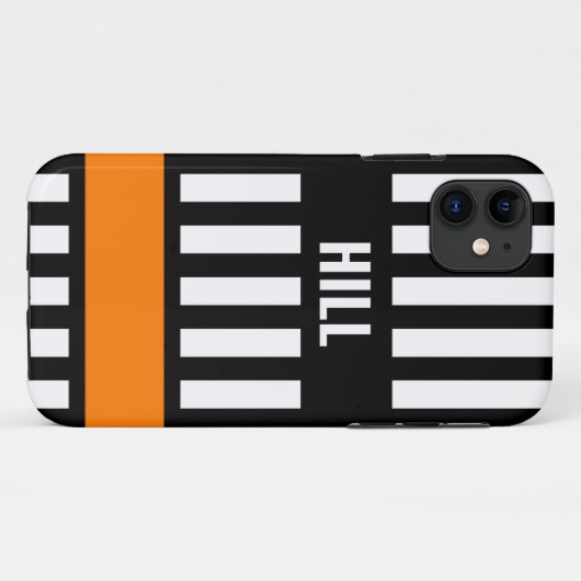 Eishockeyreferent Zebra Stripe Personalisiert Case-Mate iPhone Hülle (Rückseite (Horizontal))