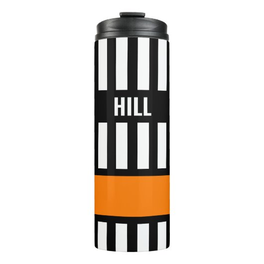 Eishockeyreferent Zebra Stripe Thermal Tumbler Thermosbecher (Vorderseite)