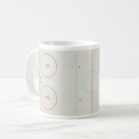 Eishockeyrosa gestörte Stylesgrafik Kaffeetasse (Vorderseite Links)