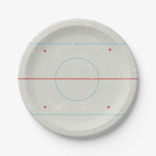 Eishockeyrosa gestörte Stylesgrafik Pappteller