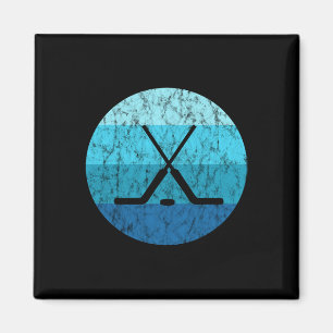 Eishockeyschläger Hockey Sport Retro Vintage Ozean Magnet