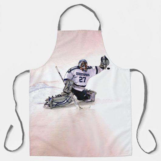 Eishockeyschläger mit Zeichnend Namen Schürze (Vorderseite)