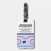 Eishockeyschläger-Rink und Puck-Kid-Farbblock Gepäckanhänger (Rückseite vertikal)