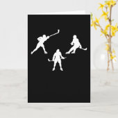 Eishockeyschläger-Silhouette cooles Sportgeschenk Karte (Gelbe Blume)