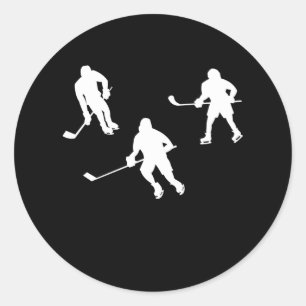 Eishockeyschläger-Silhouette cooles Sportgeschenk Runder Aufkleber