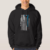 Eishockeyschläger US-amerikanische Flagge Hoodie (Vorderseite)