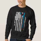 Eishockeyschläger US-amerikanische Flagge Sweatshirt (Vorderseite)