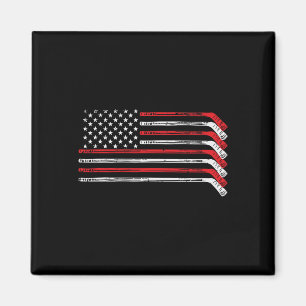 Eishockeyschläger Us Flagge Patriotischer Spieler  Magnet