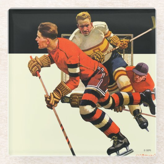 Eishockeyspiel Glasuntersetzer (Vorderseite)