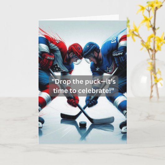 Eishockeyspiel Karte (Gelbe Blume)