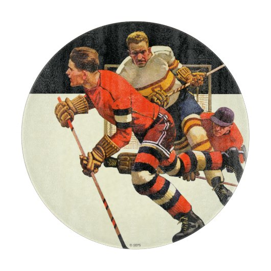 Eishockeyspiel Schneidebrett (Vorderseite)