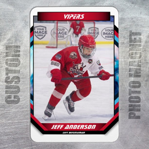 Eishockeyspieler-Andenken auf Cool Red Custom Magnet
