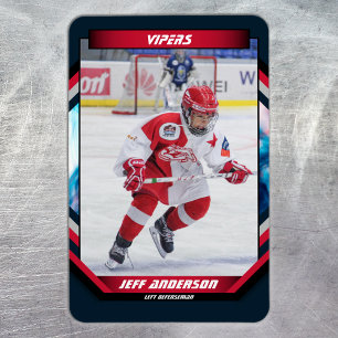 Eishockeyspieler Andenken Auf Kühl Blau Maßgeschne Magnet
