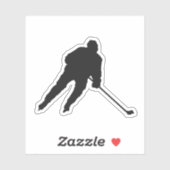 Eishockeyspieler - Aufkleber (schwarz) (Blatt)