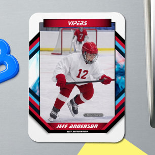 Eishockeyspieler behalten Coole Red Custom Magnet