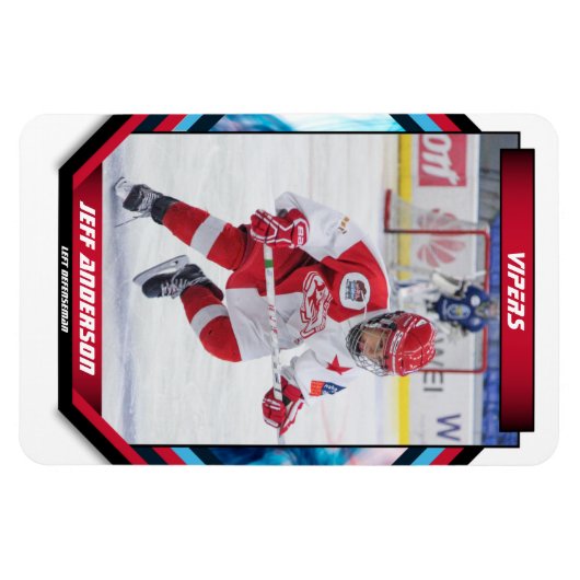 Eishockeyspieler behalten Coole Red Custom Magnet (Horizontal)