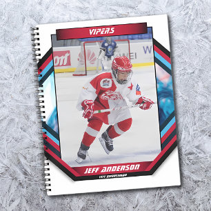 Eishockeyspieler behalten Coole Red Custom Notizblock