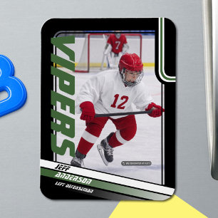 Eishockeyspieler behalten die Dynamik des Green Magnet