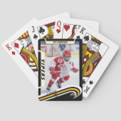 Eishockeyspieler behalten lebendig die gelbe Angew Spielkarten (Rückseite)