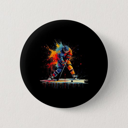 Eishockeyspieler Drip Jugend Kinder Jungen Männer Button (Vorderseite)