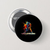 Eishockeyspieler Drip Jugend Kinder Jungen Männer Button (Vorne & Hinten)