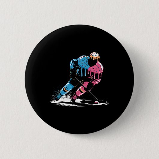 Eishockeyspieler Drip Jungen Kinder Mädchen Jugend Button (Vorderseite)