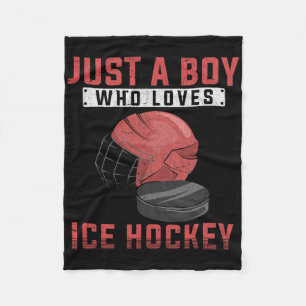 Eishockeyspieler Eishockeyfan Torwart Jungen Eisho Fleecedecke