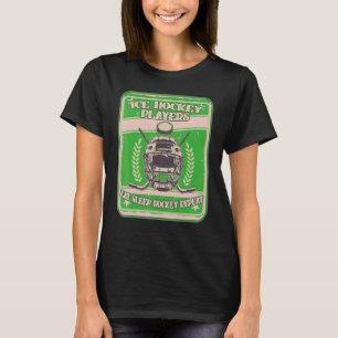 Eishockeyspieler Essen Schlaf Hockey Wiederholen V T-Shirt