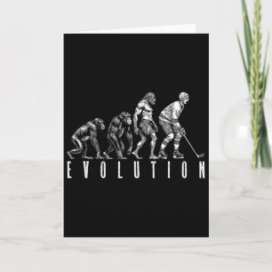 Eishockeyspieler Evolution Lustiger Affe Höhlenmen Karte