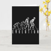 Eishockeyspieler Evolution Lustiger Affe Höhlenmen Karte (Gelbe Blume)
