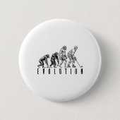 Eishockeyspieler Evolution Lustiger Mann Affe Höhl Button (Vorderseite)