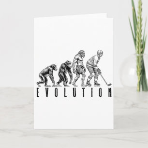 Eishockeyspieler Evolution Lustiger Mann Affe Höhl Karte