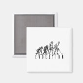 Eishockeyspieler Evolution Lustiger Mann Affe Höhl Magnet (Vorderseite/Rückseite)