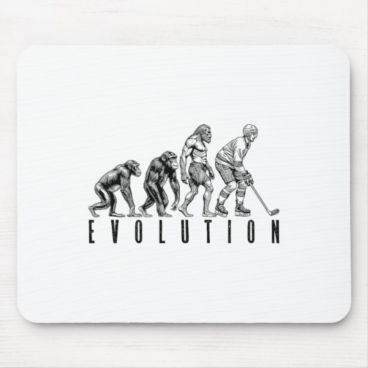 Eishockeyspieler Evolution Lustiger Mann Affe Höhl Mousepad (Vorne)