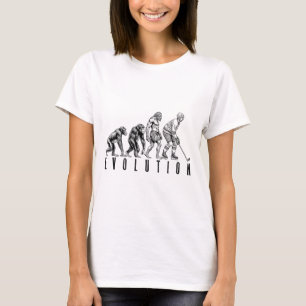Eishockeyspieler Evolution Lustiger Mann Affe Höhl T-Shirt