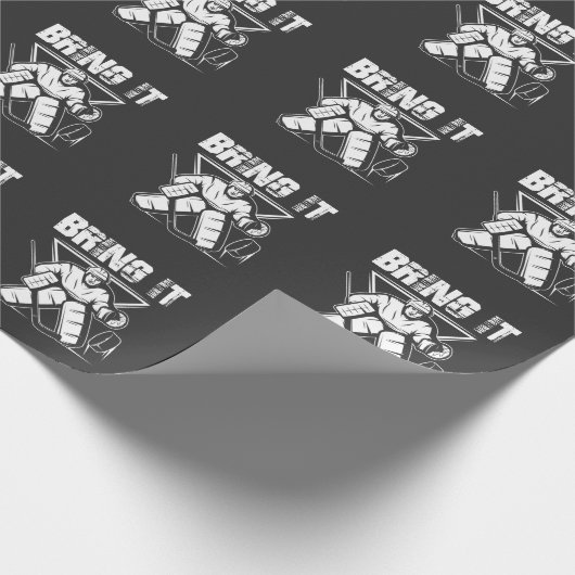 Eishockeyspieler Goalie Geschenkpapier (Ecke)