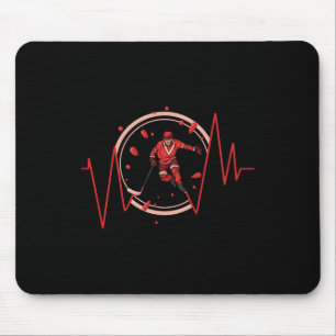 Eishockeyspieler Herzschlag Wintersport Mousepad