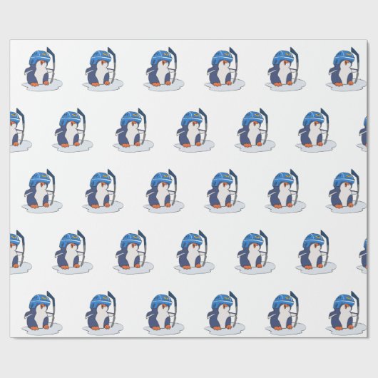 Eishockeyspieler| Hintergrundfarbe Geschenkpapier (Flach)