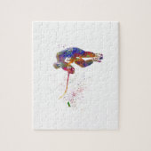 Eishockeyspieler in Aquarellfarbe Puzzle (Vertikal)