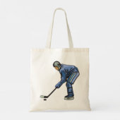 Eishockeyspieler in blauer Uniform Tragetasche (Rückseite)
