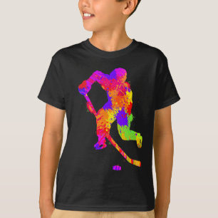 Eishockeyspieler Jungen Jugend Männer Kinder T-Shirt