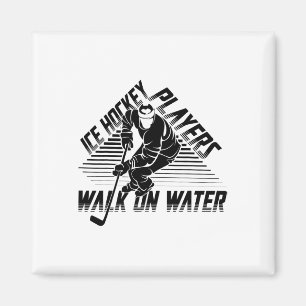 Eishockeyspieler laufen auf Wasser Lustiges Hockey Magnet