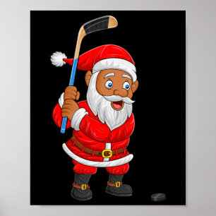 Eishockeyspieler Santa Weihnachten Pyjama Männer F Poster