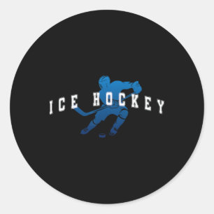 Eishockeyspieler Team Blau Uni-Text Runder Aufkleber